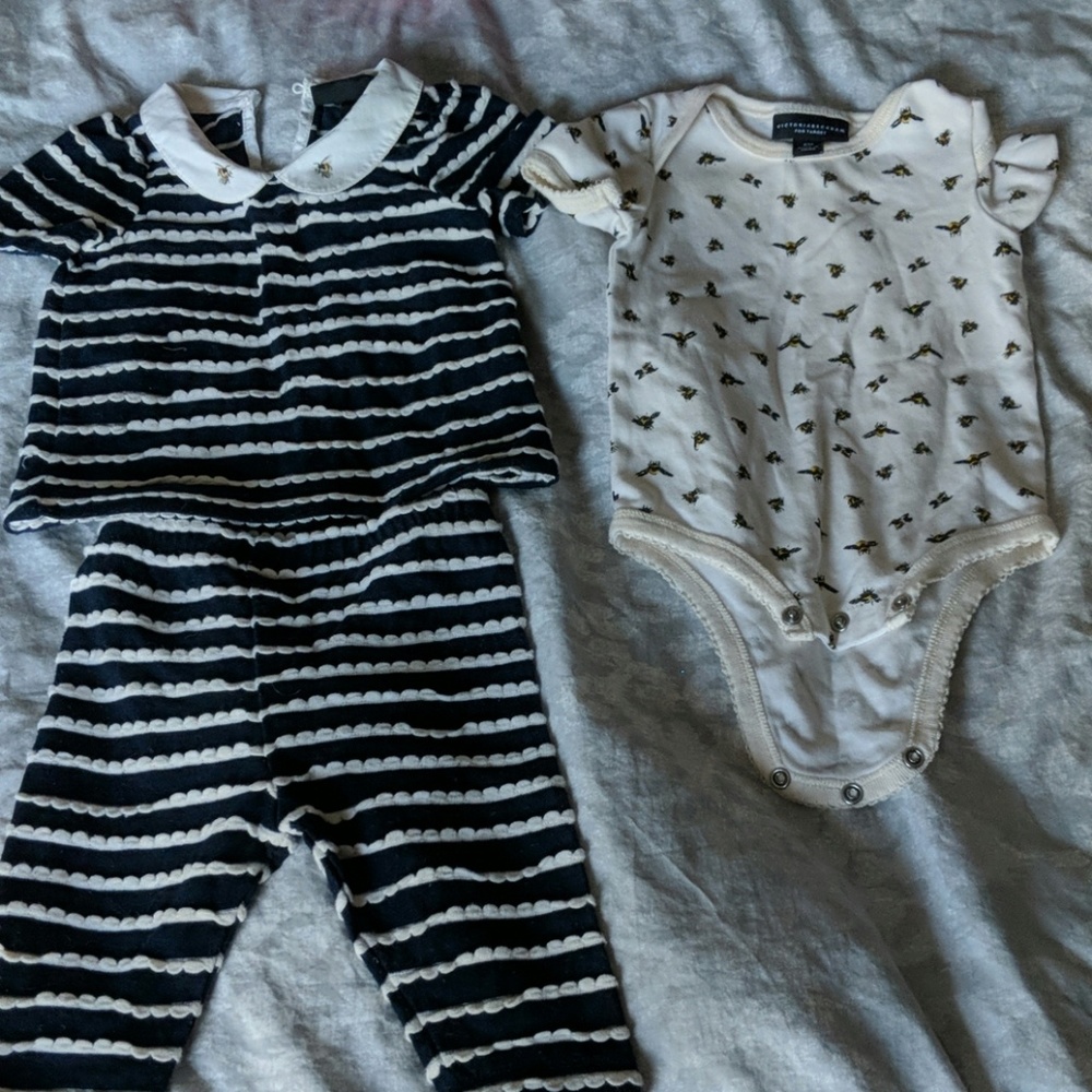 Victoria Beckham bee themed baby clothes